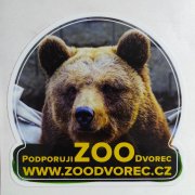 Samolepka Podporuji ZOO Dvorec - Medvěd hnědý