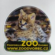 Samolepka Podporuji ZOO Dvorec - Serval stepní