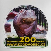 Samolepka Podporuji ZOO Dvorec - Hroch obojživelný