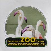 Samolepka Podporuji ZOO Dvorec - Plameňák růžový